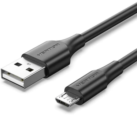 Cable USB 2.0 Vention CTIBG/ USB Macho – MicroUSB Macho/ Hasta 60W/ 480Mbps/ 1.5m/ Negro | TecnoSoft art ven cab20ctibg 1