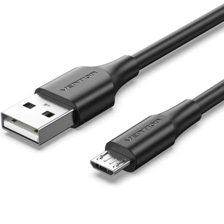 Cable USB 2.0 Vention CTIBH/ USB Macho – MicroUSB Macho/ Hasta 60W/ 480Mbps/ 2m/ Negro | TecnoSoft art ven cab20ctibh 1