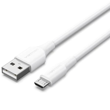 Cable USB 2.0 Vention CTIWG/ USB Macho – MicroUSB Macho/ Hasta 60W/ 480Mbps/ 1.5m/ Blanco | TecnoSoft art ven cab20ctiwg 1
