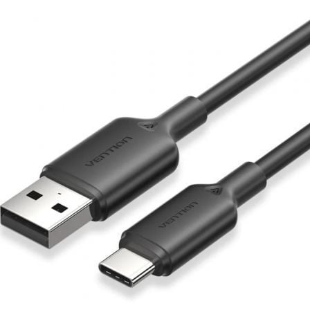 Cable USB 2.0 Tipo-C Vention CTQBF/ USB Tipo-C Macho – USB Macho/ Hasta 60W/ 480Mbps/ 1m/ Negro | TecnoSoft art ven cab20ctqbf 1