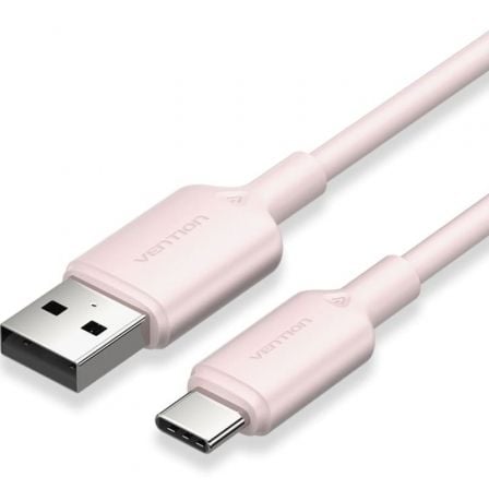Cable USB 2.0 Tipo-C Vention CTQPH/ USB Tipo-C Macho – USB Macho/ Hasta 60W/ 480Mbps/ 2m/ Rosa | TecnoSoft art ven cab20ctqph 1