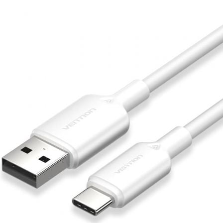 Cable USB 2.0 Tipo-C Vention CTQWH/ USB Tipo-C Macho – USB Macho/ Hasta 60W/ 480Mbps/ 2m/ Blanco | TecnoSoft art ven cab20ctqwh 1