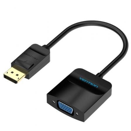 Conversor Vention HBFBB/ DisplayPort Macho – VGA Hembra/ 15cm/ Negro | TecnoSoft art ven cab20hbfbb 1