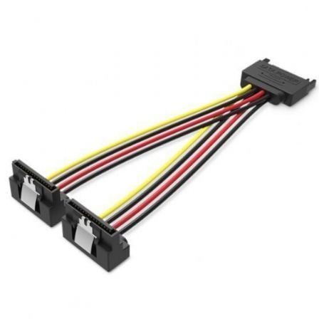 Cable Alimentación Vention KDBBB/ SATA Macho – 2x SATA Hembra/ 15cm/ Negro | TecnoSoft art ven cab20kdbbb 1