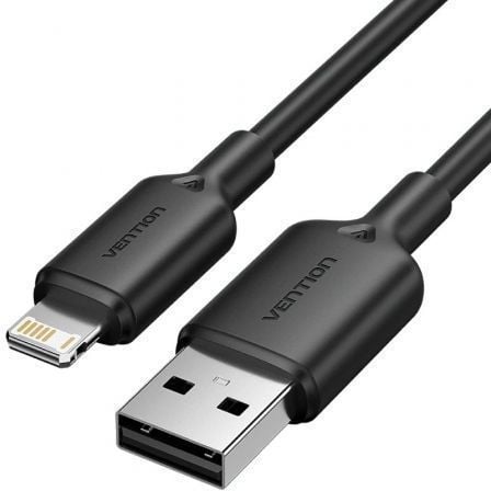 Cable USB 2.0 Lightning Vention LAMBH/ USB Macho – Lightning Macho/ 480Mbps/ 2m/ Negro | TecnoSoft art ven cab20lambh 1