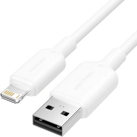 Cable USB 2.0 Lightning Vention LAMWH/ USB Macho – Lightning Macho/ 480Mbps/ 2m/ Blanco | TecnoSoft art ven cab20lamwh 1