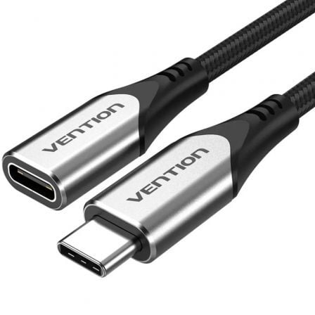 Cable Alargador USB 3.1 Tipo-C Vention TABHF/ USB Tipo-C Macho – USB Tipo-C Hembra/ Hasta 60W/ 5Gbps/ 1m/ Gris | TecnoSoft art ven cab20tabhf 1