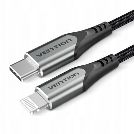 Cable USB 2.0 Tipo-C Lightning Vention TACHF/ USB Tipo-C Macho – Lightning Macho/ 480Mbps/ 1m/ Gris | TecnoSoft art ven cab20tachf 1