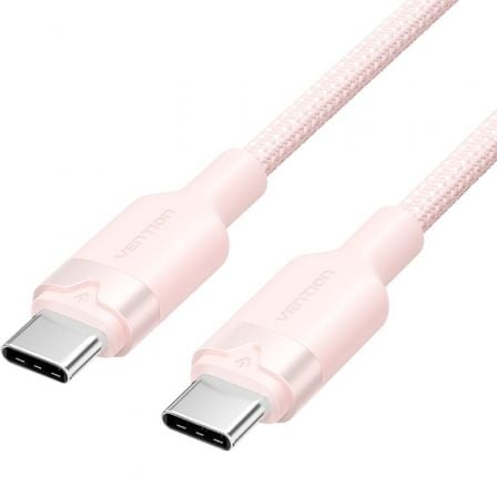 Cable USB 2.0 Tipo-C 3A Vention TRDPF/ USB Tipo-C Macho – USB Tipo-C Macho/ Hasta 60W/ 480Mbps/ 1m/ Rosa | TecnoSoft art ven cab20trdpf 1