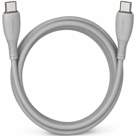 Cable USB 2.0 Tipo-C Vention TRVHF/ USB Tipo-C Macho – USB Tipo-C Macho/ Hasta 60W/ 480Mbps/ 1m/ Gris | TecnoSoft art ven cab20trvhf 1