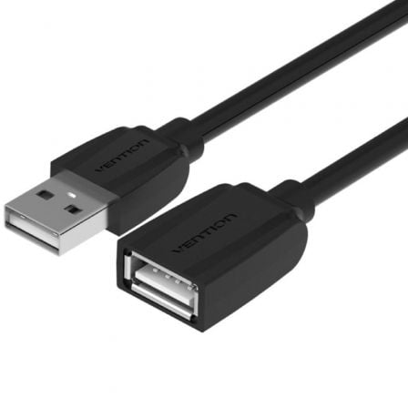 Cable Alargador USB 2.0 Vention VAS-A44-B500/ USB Macho – USB Hembra/ 5m/ Negro | TecnoSoft art ven cab20vas a44 b500 1