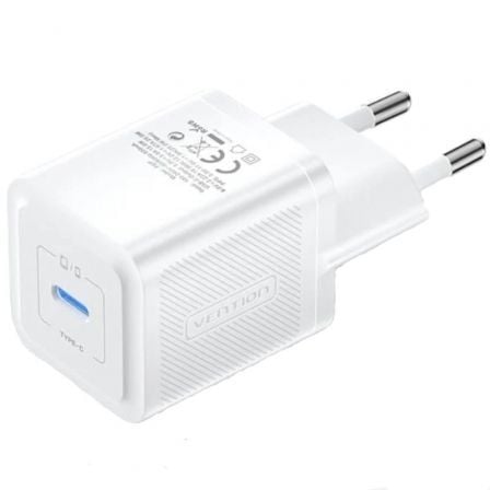 Cargador de Pared GaN Vention FEPW0-EU/ 1xUSB Tipo-C/ 20W | TecnoSoft art ven carga20fepw0 eu 1