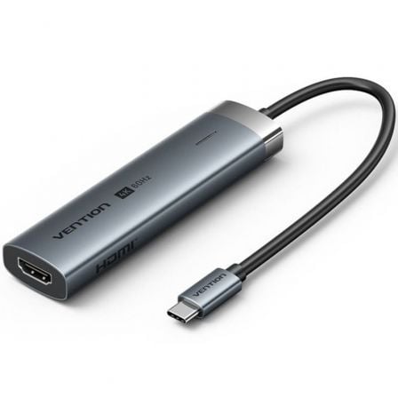 Docking USB Tipo-C Vention TGMHB/ 3xUSB/ 1xHDMI 4K/ 1xUSB Tipo-C PD/ Gris | TecnoSoft art ven dock20tgmhb 1