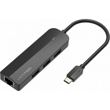 Hub USB Tipo-C Vention TGOBB/ 3xUSB/ 1xRJ45/ 1x Micro B PD | TecnoSoft art ven dock20tgobb 1