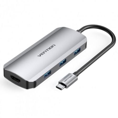 Docking USB Tipo-C Vention TOFHB/ 1xHDMI/ 3xUSB/ 1xUSB Tipo-C/ 1xUSB Tipo-C PD/ Gris | TecnoSoft art ven dock20tofhb 1