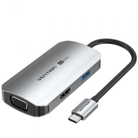 Docking USB Tipo-C Vention TQAHB/ 1xHDMI/ 1xUSB/ 1xVGA/ 1xUSB Tipo-C PD/ Gris | TecnoSoft art ven dock20tqahb 1