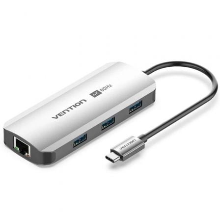 Docking USB Tipo-C Vention TQHHB/ 1xHDMI 4K/ 3xUSB/ 1xUSB Tipo-C PD/ 1xRJ45/ Gris | TecnoSoft art ven dock20tqhhb 1