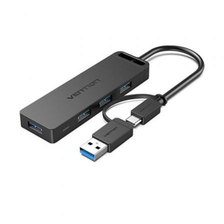 Hub USB 3.0 y Tipo-C Vention CHTBB/ 4xUSB/ USB Tipo-C PD | TecnoSoft art ven hub chtbb 1