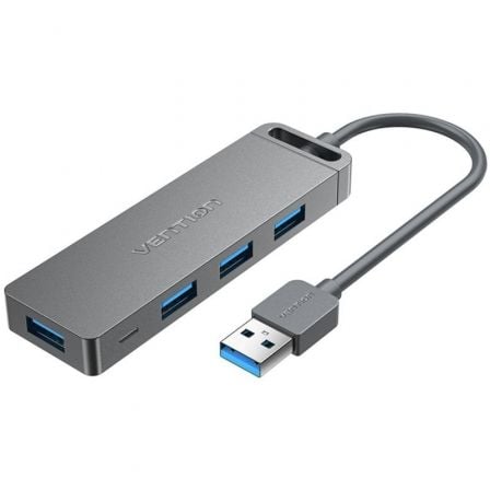 Hub USB 3.0 Vention CHLHB/ 4xUSB/ 1xMicroUSB PD/ Gris | TecnoSoft art ven hub20chlhb 1