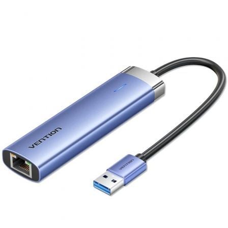 Hub USB 3.0 Vention TGFSB/ 3xUSB/ 1xRJ45/ 1xUSB Tipo-C PD/ Azul | TecnoSoft art ven hub20tgfsb 1