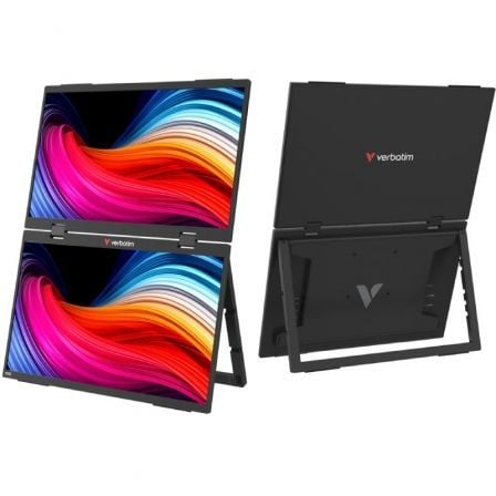 Monitor Portátil Táctil Verbatim Duo Essentials 15.6″ + 15.6″/ Full HD/ Multimedia/ Negro | TecnoSoft art verb m2032403 1