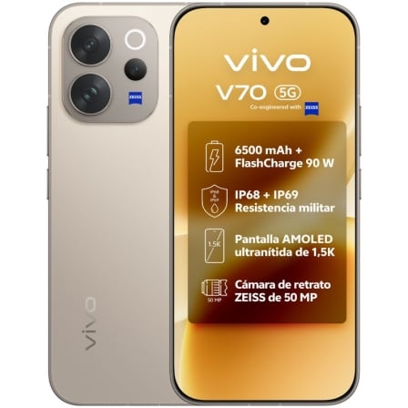 Smartphone Vivo V70 8GB/ 256GB/ 6.59″/ 5G/ Gris | TecnoSoft art vivo sp20v70205g208 25620gy 1