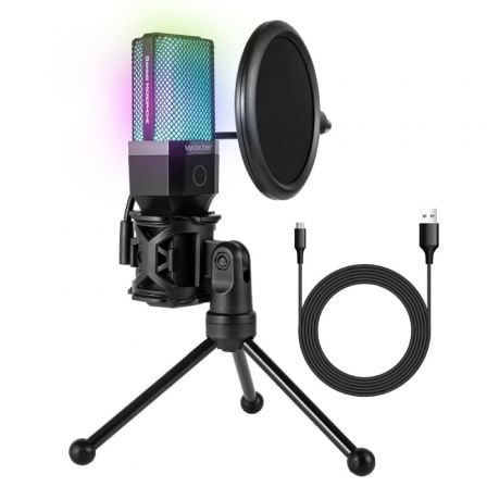 Micrófono Woxter Mic Studio 65 RGB/ USB 2.0 | TecnoSoft art wox mic20studio206520rgb 1